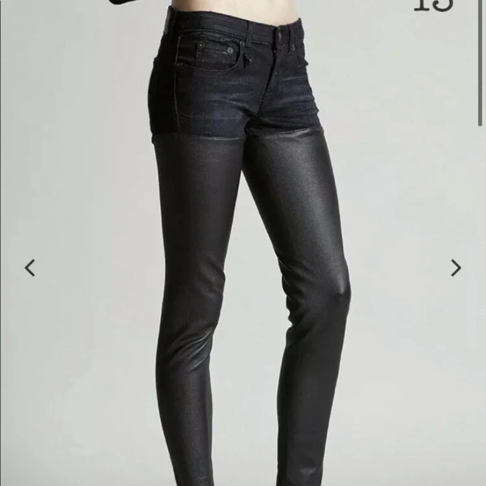 R13 Black Leather Chaps JEANS SIZE 24 $845. - Picture 4 of 12